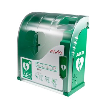 AIVIA 200 HEATING ALARM - Szafka na AED do zastosowań wewnętrznych i zewnętrznych z alarmem dźwiękowym i świetlnym - 423x388x201 mm