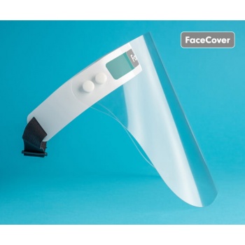 FaceCover FC-01-01 - Przyłbica ochronna, przezroczysta z zamontowanymi napami, regulowany obwód
