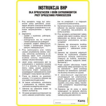 IAA18 Instrukcja BHP dla sprzątaczek i osób zatrudnionych przy sprzątaniu