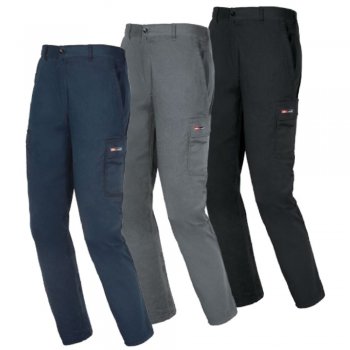 ISSA EASYSTRETCH 8038B - spodnie bojówki 6 kieszeni, 97% bawełna, 3% elastan, 260 g/m2, elastyczny pas - 3 kolory - S-3XL.