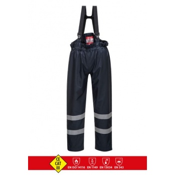 `- spodnie trudnopalne Bizflame Rain Multi, spodnie oddychające do pracy na zewnątrz, odblaski trudnopalne - S-3XL.