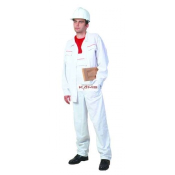 Brutus biały - ubranie robocze, spodnie ogrodniczki - 8 rozmiarów.