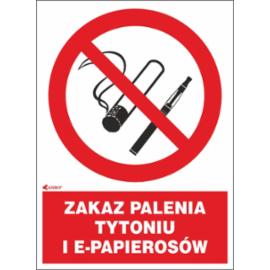 ZZ-12P5 - Znak ochrony PPOŻ. „Zakaz palenia tytoniu i e-papierosów” - 150x200-200X300