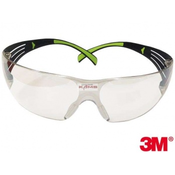 3M-OO-SECURE - okulary ochronne, poliwęglanowe soczewki pochłaniające 99.9% promieniowania UVA i UVB - 3 kolory.