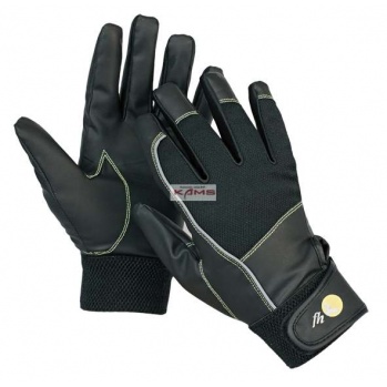 AALGE - rękawice syntetyczna skóra (PU), wierzch czarny nylon, elastyczny mankiet zapinany rzep Velcro - 8,10.