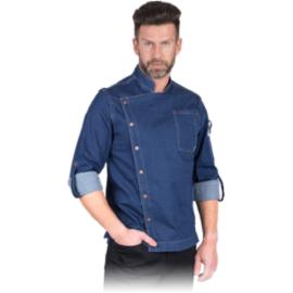 AMOROSO - Bluza kucharska z długim rękawem wykonana z jeansu, 95% bawełna, 5% spandex gramatura 260 g/m² - S-3XL