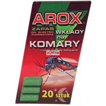 AROX-WKLAD - zapasowe wkłady owadobójcze do elektrofumigatora - 20 sztuk.