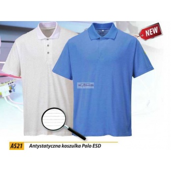 AS21 Antystatyczna koszulka polo ESD 2 kolory - S-2XL. 
