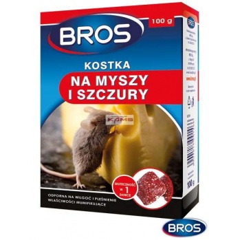 BROS-KOS-MYSZ - kostki przeznaczone do zwalczania myszy i szczurów 100g.