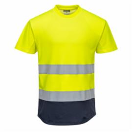 C395 - Dwukolorowy t-shirt siatkowy - 2 kolory - S-3XL