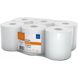 HLA-REMAK-100 - ręczniczki papierowe w rolach białe dwuwarstwowe, makulaturowe 100 metrów - 6 rolek.