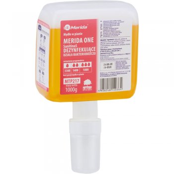 HME-MTP217 - Dezynfekujące mydło-piana, dozowniki MERIDA ONE, SanitinaS, ok. 3300 porcji piany - 1000 g.