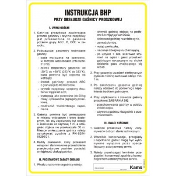 IAA20 Instrukcja BHP  gaśnicy proszkowej