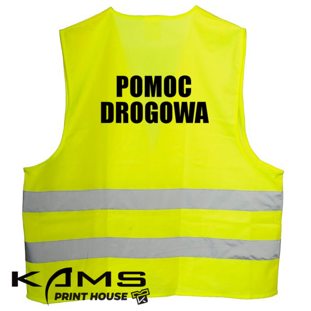 Kamizelka POMOC DROGOWA - kamizelka ostrzegawcza z napisem - 2 kolory - M-6XL.