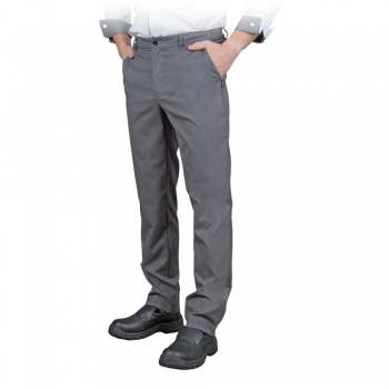 LENTO-M - męskie spodnie kucharskie do pasa, 70% poliester, 27% bawełna, 3% spandex, 215 g/m² - S-3XL.