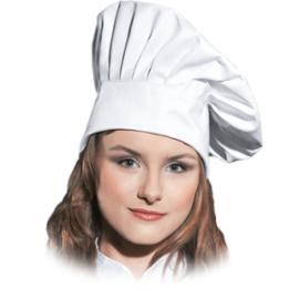 LH-HATER - Wysoka czapka kucharska z serii Chefs Kitchen, 65% poliester, 35% bawełna gramatura 245 g/m² - 56-58-60-62