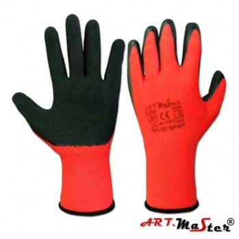 NylFoamR - czerwone rękawice ochronne, dzianina nylonowa powlekana spienionym lateksem w kolorze czarnym - 8,9,10,11.