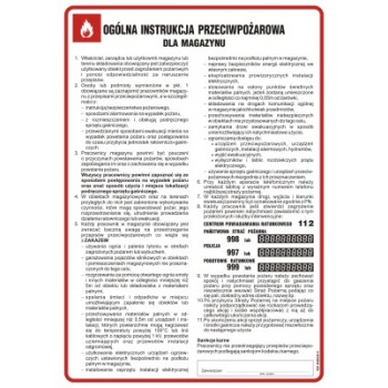 DB026 Ogólna instrukcja przeciwpożarowa dla magazynu
