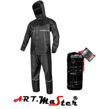 RAINSET - B - ochronny komplet przeciwdeszczowy: kurtka + spodnie do pasa z pasami odblaskowymi - M-3XL.