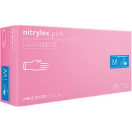 RMM-NITPINK - rękawice nitryl, bezpudrowe, nitrylex® pink, textura końce palców, opakowanie 100 szt - S-XL.