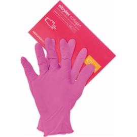 RNIT-COLLAGEN - Rękawice nitrylowe w kolorze różowym- bezpudrowe - S