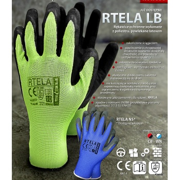 RTELA - rękawice ochronne 7 kolorów - 7,8,9,10,11.