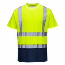 S378 - T-shirt ostrzegawczy dwukolorowy - 3 kolory - S-4XL