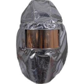 TLHR-OGT-1 - osłona głowy zakładana na kask ochronny, tkanina szklana metalizowana, tkanina bawełniana jako podszewka.