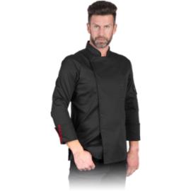 VOLTA-M - męska bluza kucharska z długim rękawem, 60% bawełna, 40% poliester 210 g/m², zapięcie 12 zatrzasków, stójka - S-3XL.
