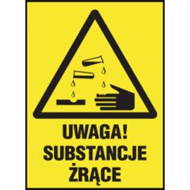 Z-3O1 - Znak BHP „Uwaga! Substancje żrące” - 220x300