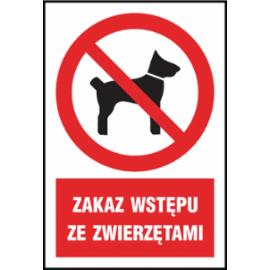Z-6Z1 - Znak BHP „Zakaz wstępu ze zwierzętami” - 220x300