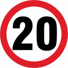 Z-DW118 - Znak na drogach wewnętrznych „Ograniczenie prędkości do 20 km/h” - 330x330