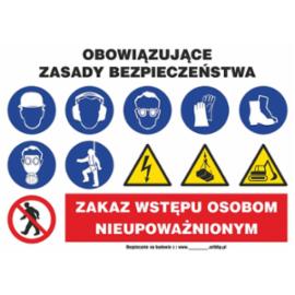 Z-ZB1 - Znak „Obowiązujące zasady bezpieczeństwa” - 700x500