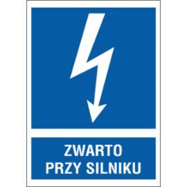 ZZ-12EIA - Znak elektryczny Zwarto przy silniku.  - 105X148-74X105