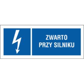 ZZ-12EIB - Znak elektryczny Zwarto przy silniku.  - 74X210