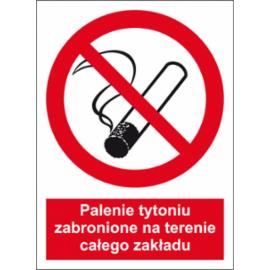 ZZ-12P-3 - Znak ochrony PPOŻ Palenie tytoniu zabronione na terenie całego zakładu - 150x205-200x300