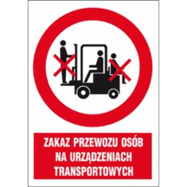 ZZ-14Z-1 - Znak BHP Zakaz przewozu osób na urządzeniach transportowych - 220x300