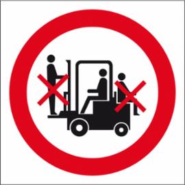 ZZ-14Z - Znak BHP Zakaz przewozu osób na urządzeniach transportowych - 200x200