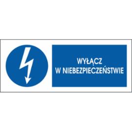 ZZ-1ENB - Znak elektryczny Wyłącz w niebezpieczeństwie.  - 74X210