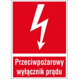 ZZ-31P - Znak ochrony PPOŻ Przeciwpożarowy wyłącznik prądu - 150x205-200x300