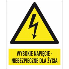 ZZ-3EOA - Znak elektryczny Wysokie napięcie niebezpieczne dla życia.  - 105X148-74X105