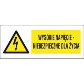 ZZ-3EOB - Znak elektryczny Wysokie napięcie niebezpieczne dla życia.  - 74X210