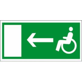 ZZ-43E - Znak ewakuacyjny Kierunek do wyjścia drogi ewakuacyjnej dla osób niepełnosprawnych - 150x300-200x400