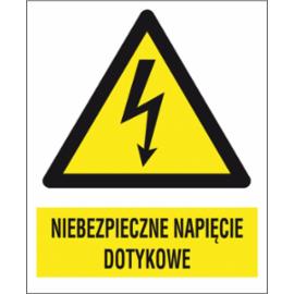 ZZ-6EOA - Znak elektryczny Niebezpieczne napięcie dotykowe.  - 105X148-74X105