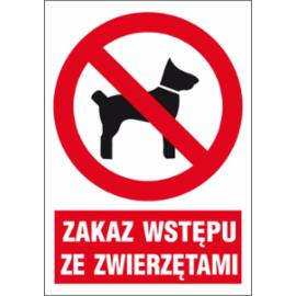ZZ-6Z-1 - Znak BHP Zakaz wstępu ze zwierzętami - 220x300