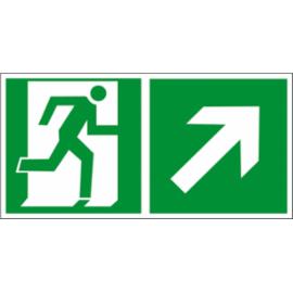 ZZ-70E - Znak ewakuacyjny Kierunek do wyjścia w prawo i górę (za drzwiami) - 150x300-200x400