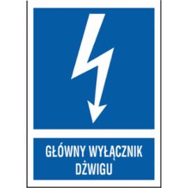 ZZ-7EIA - Znak elektryczny Główny wyłącznik dźwigu.  - 105X148-74X105