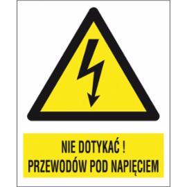 ZZ-9EOA - Znak elektryczny Nie dotykać przewód pod napięciem.  - 105X148-74X105