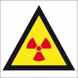 ZZ-9KN - Oznakowanie substancji chemicznych Ostrzeżenie przed substancjami promieniotwórczymi - 160x160