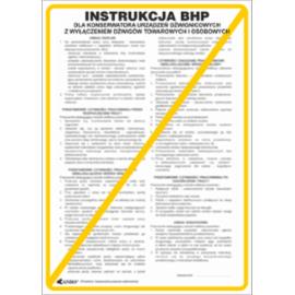 ZZ-IBN14 - Instrukcja BHP i PPOŻ BHP dla konserwatora urządzeń dźwignicowych z wyłączeniem dźwigów towarowych i osobowych - 250x350